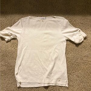Calvin Klein Cream Crew Neck Top